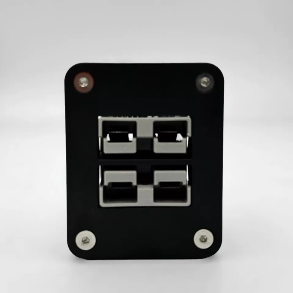 Twin Dual Flush Mount 50 Amp Anderson plug mounting bracket panel - Twin Grey - Image 2