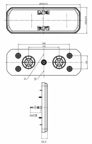 x2 LED 10-30V COMBINATION LAMP Stop/Tail/Sequential Indicator/Reverse Twin Pack - Image 3