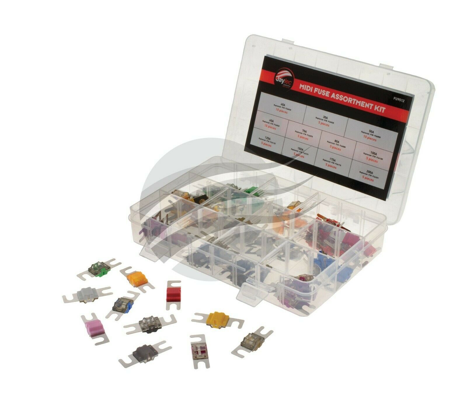 70 PCS MIDI FUSE ASSORTMENT KIT AMP RANGE 30A-200A - Image 2