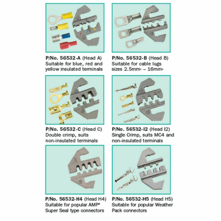 Narva Master Pro Ratchet Crimper Kit with 6 Heads Narva Crimping Tool