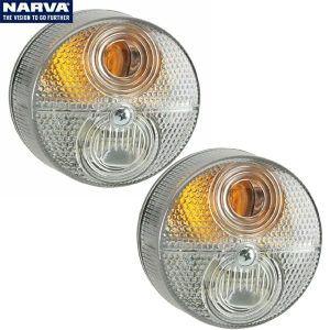 x2 Narva Front Indicator/Park Lamp 80mm Indicator - No bulbs included 12/24v