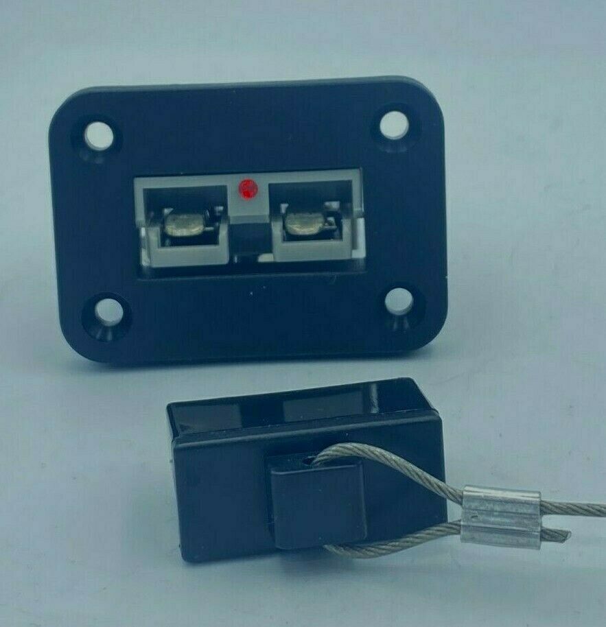 50 Amp Anderson Plug flush Mount countersunk + DUST CAP + 50Amp Plug with LED