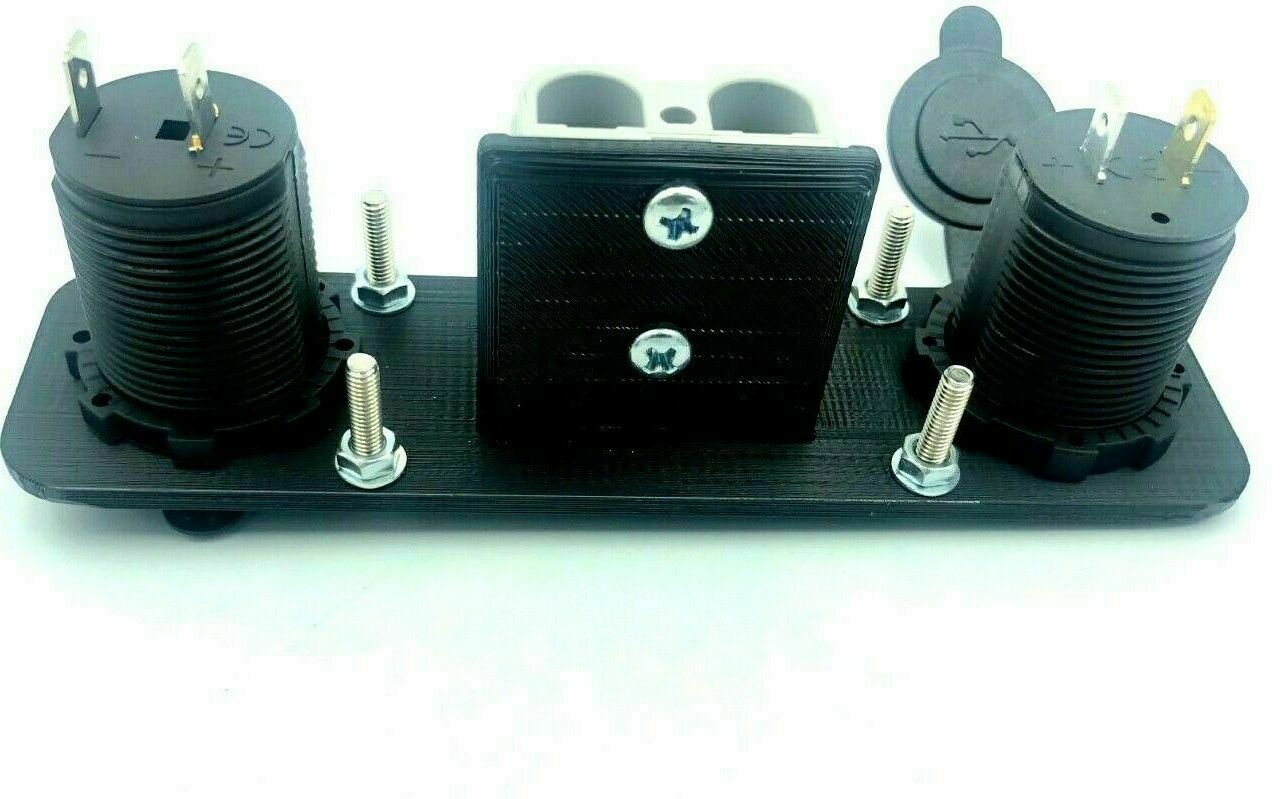 Dual USB Cig Acc Socket Grey 50Amp Anderson + LED Face Mounting Plate