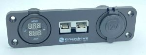 ENERDRIVE 50Amp Anderson Plug Flush Mount faceplate Dual Volt Gauge Acc Socket