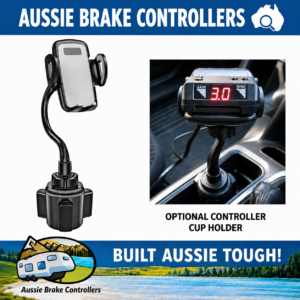 Plug n Play Portable Electric Brake Controller + Adjustable Cup holder Mounting