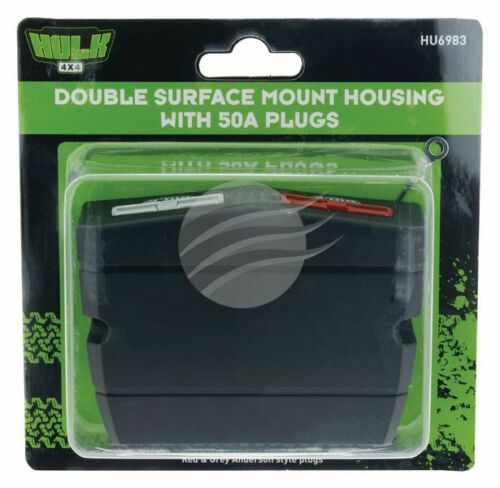 50AMP Anderson DOUBLE SURFACE MOUNT HOUSING inc RED & GREY & Dust Caps - Image 4