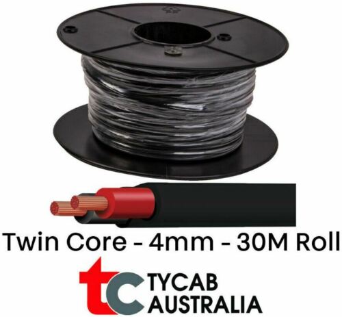 Twin Core 4mm cable / wire 30 Meter Roll Suits - Electric Brakes, driving lights