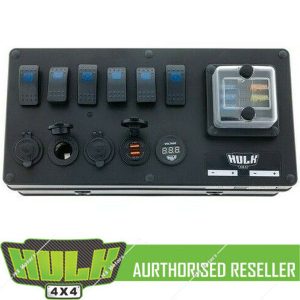 HULK 4x4 6 WAY 12/24V Prewired DC CONTROL BOX SWITCH PANEL FUSED, ANDERSON PLUG