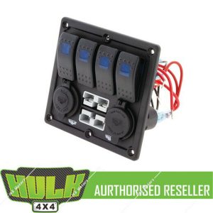 HULK 4x4 Prewired 4 WAY SWITCH PANEL WITH 50A PLUGS ACC POWER SOCKET & USB