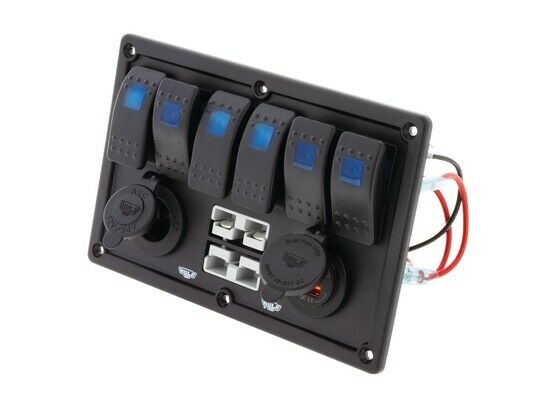 HULK 4x4 Prewired 6 WAY SWITCH PANEL WITH 50A PLUGS ACC POWER SOCKET & USB - Image 2
