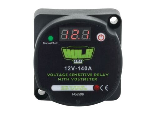 HULK 4x4 VSR VOLTAGE SENSITIVE RELAY + VOLTMETER 140 Amp dual battery isolator - Image 2