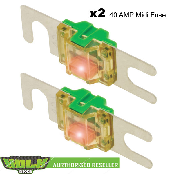 LED Midi Fuse Twin Pack 40 Amp to suit Redarc BCDC1225D CTEK D250S ETC