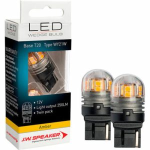 JW Speaker LED WY21W T20 7440 AMBER Indicator Turn Signal Bulb + 25W Resistors