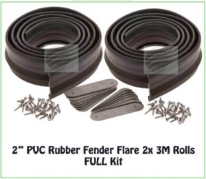 Fender Guard Flare Universal PVC Rubber Kit 2" 51mm inc Mount Screws FULL KIT 4
