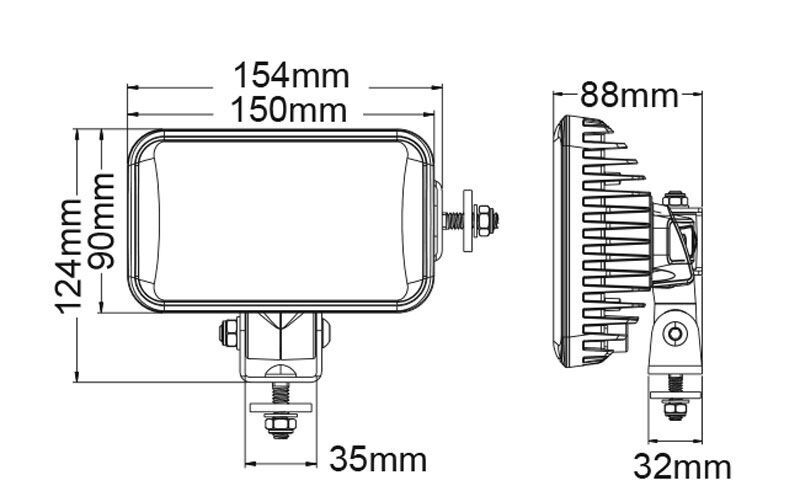 LED WORK LIGHT DUAL MOUNTING OPTIONS WIDE FLOOD BEAM 60 DEGREE 4800 LUMENS IP69K - Image 3