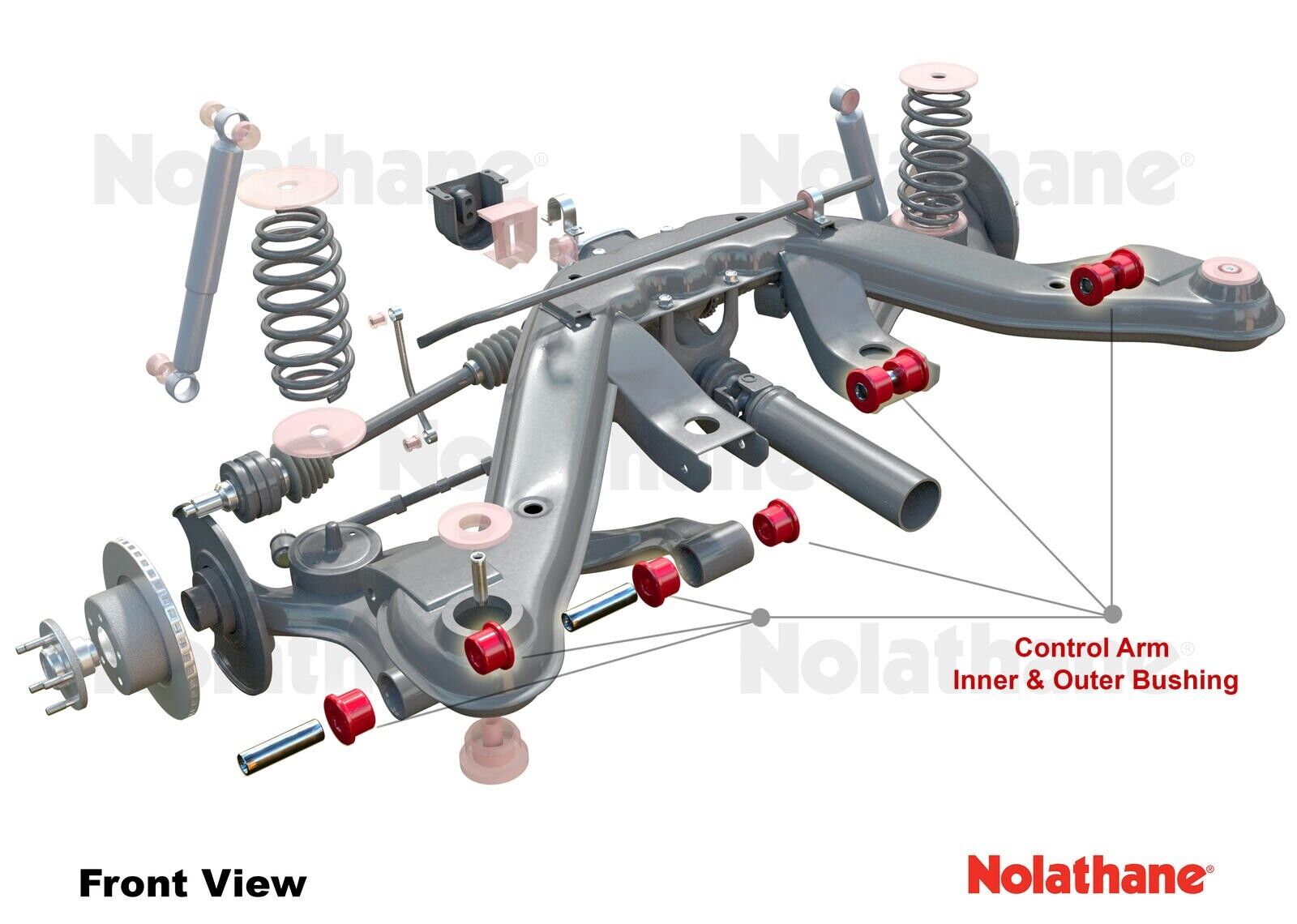 Nolathane NEK7 Rear Control Arm IRS Bush Kit Suits- Holden VP VR VS VT VX - Image 3