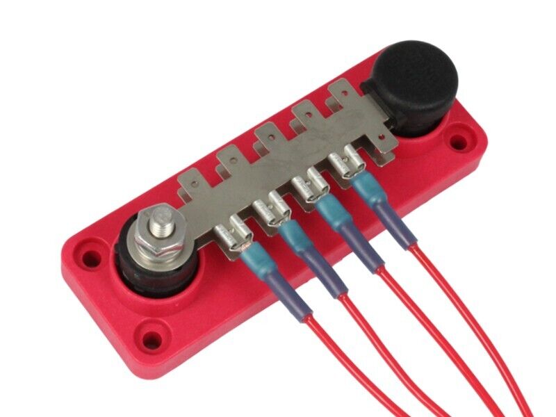 20 POINT MALE PUSH ON BUSBAR 1/4 TABS RED (Positive)