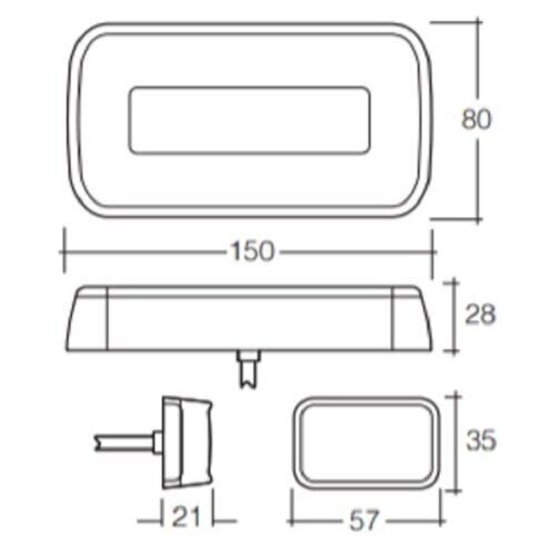 Narva Trailer Lamp Pair 12V LED Slimline Rear Stop/Tail, Indicator Submersible - Image 3