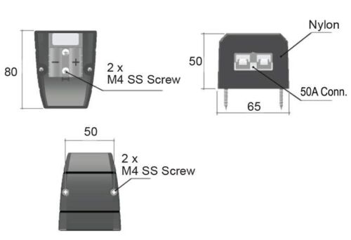 Anderson Plug Surface Mount Panel Kit External Canopy inc 50 amp Black Plug - Image 3