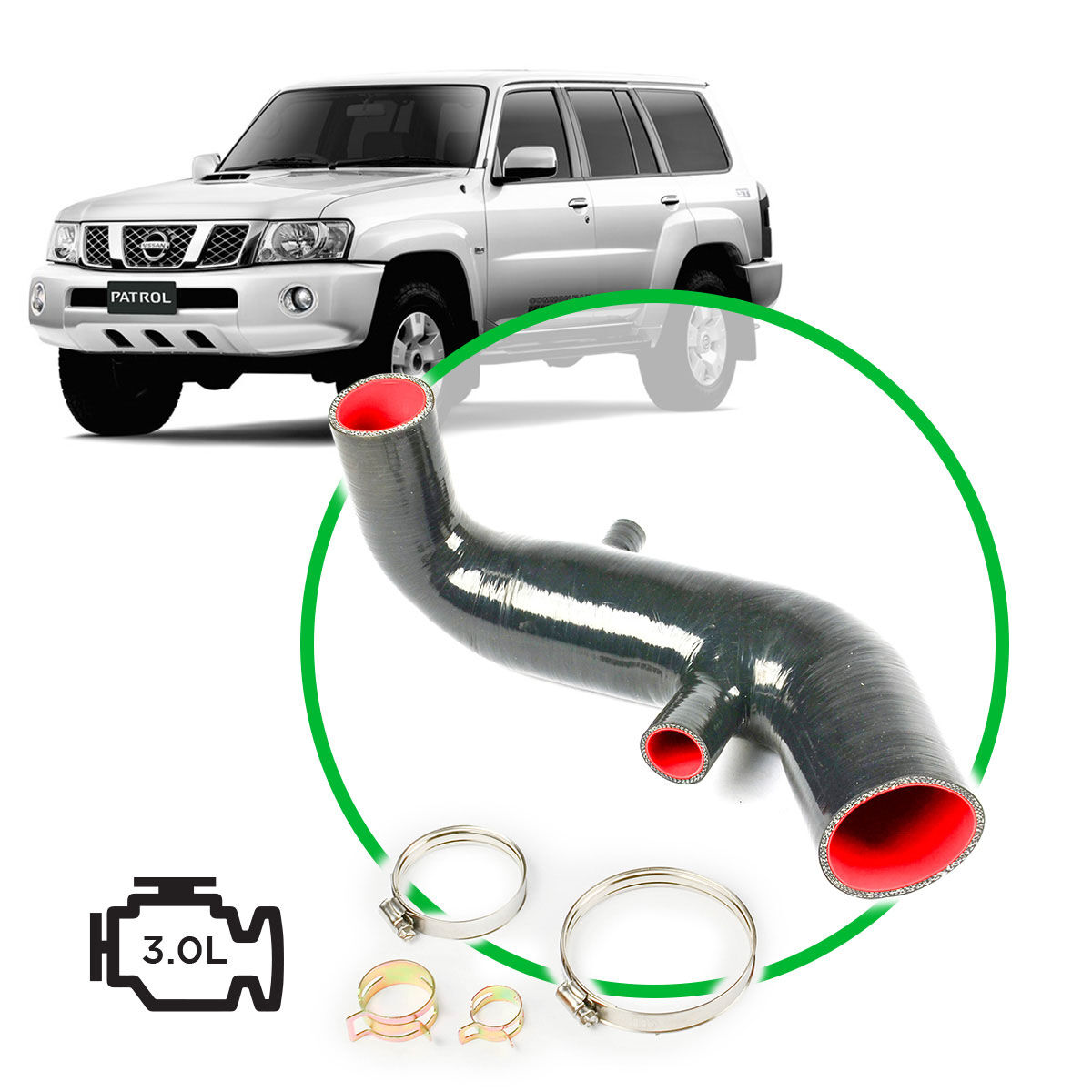 SAAS SSH4201 Silicone Upgrade Intake Pipe for Nissan Patrol Diesel ZD30 2000 16