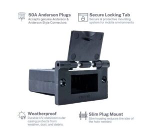 50A Anderson Flush Mount Slim Cover Assembly Weather Proof Black No Anderson Inc