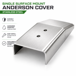 Anderson Plug Surface Mount Cover Stainless Steel to fit x1 Anderson Plug.