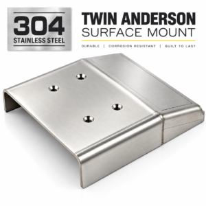 Stainless Steel Twin Surface Mount 50 Amp Anderson Plug Cover suits- Canopy Tray