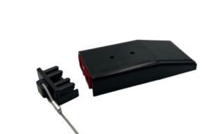 Stainless Powder coated BLACK Anderson Plug Surface Mount Cover + RED & Cap