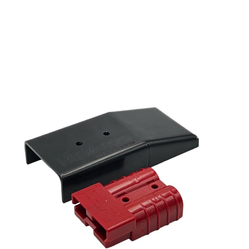 Stainless Powder coated BLACK Anderson Plug Surface Mount Panel Cover + RED Plug - Image 2