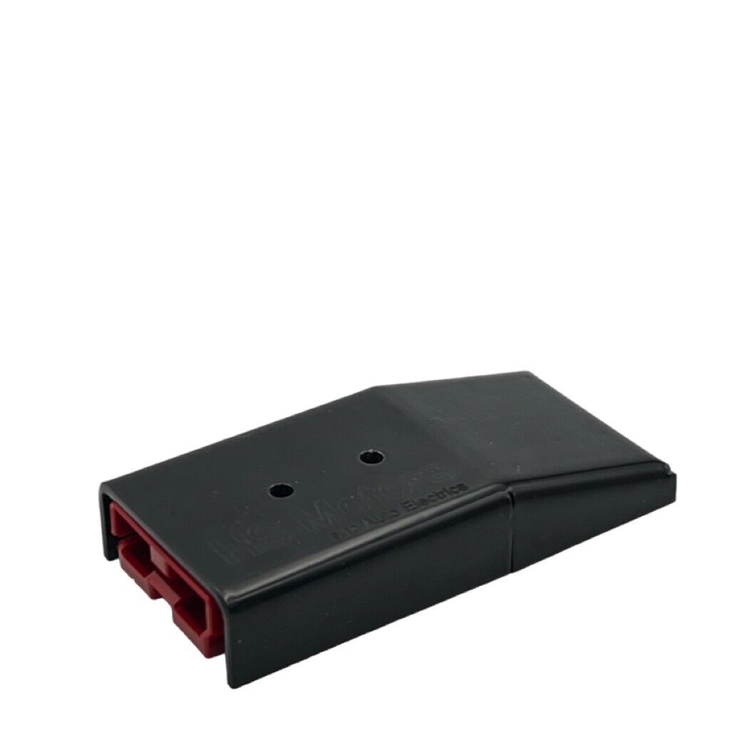 Stainless Powder coated BLACK Anderson Plug Surface Mount Panel Cover + RED Plug