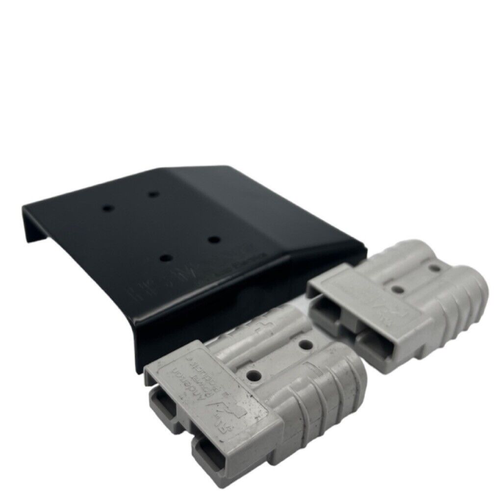 Stainless Powder coated BLACK Twin Surface Mount 50 Amp Anderson + Grey & Caps - Image 3