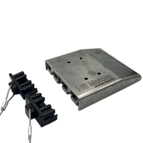 Stainless Steel Twin Surface Mount 50 Amp Anderson Plug Cover + x2 Grey & Dust