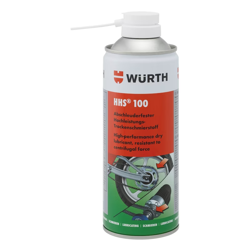 Wurth HHS 100 DRYLUBE – Lubricating Fast-Rotating Elements Motorbike Chains Etc