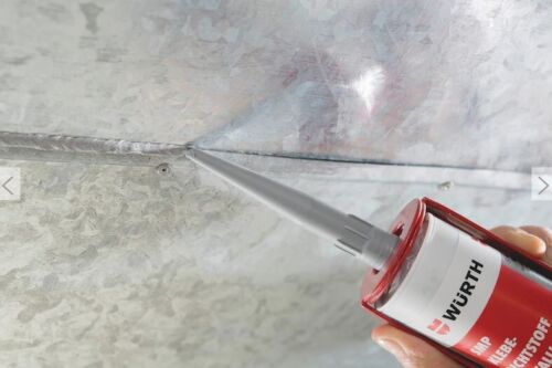 Wurth Universal SMP-based elastic adhesive and sealant with a metallic effect.