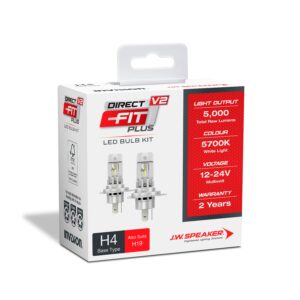 JW Speaker PKT 2 H4 DIRECT FIT PLUS V2 LED GLOBES 12&24V 2500LM PER GLOBE 5700K