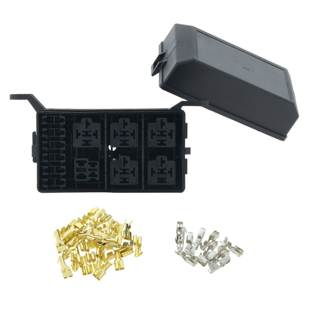 UNIVERSAL 12-SLOT RELAY & FUSE BOX WITH TERMINAL KIT