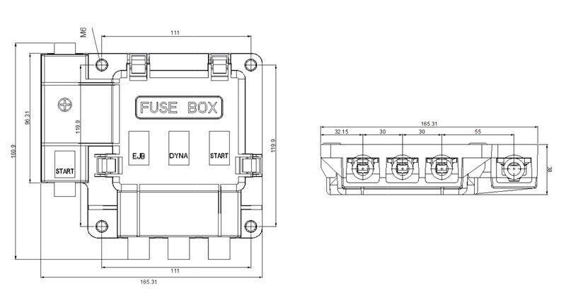 WATERPROOF 3 WAY MEGA FUSE HOLDER 12 - 80V DC 500A MAX INPUT VIA MEGA FUSE - Image 3