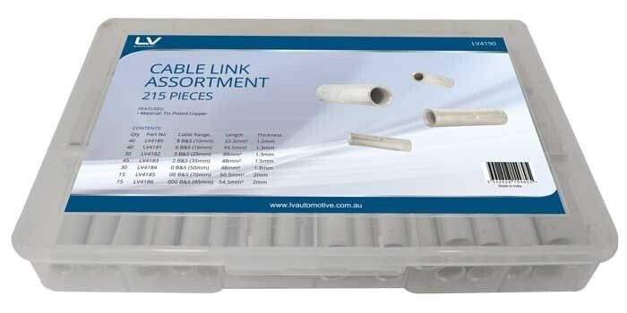 Copper Battery Cable Wire Joiner Link ASSORTMENT 215PCS sizes from 8 B&S TO 000