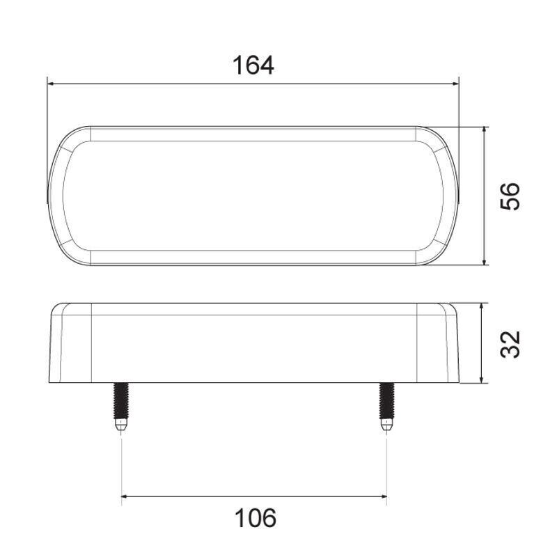 x2 Universal Tray Back Ute LED Tail Lights with Mounting Bracket 1224v - Image 5