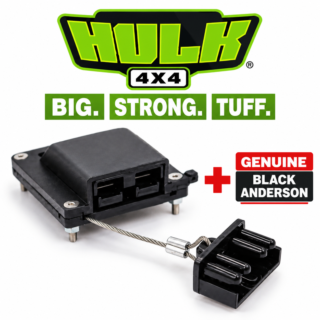 Anderson Plug Surface Mount Panel Kit External Canopy & 50 amp Black + Dust Cap
