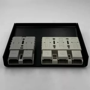 3 pin & Grey 50 Amp Anderson plug Surface Mount Stainless Powder coated BLACK - Image 3