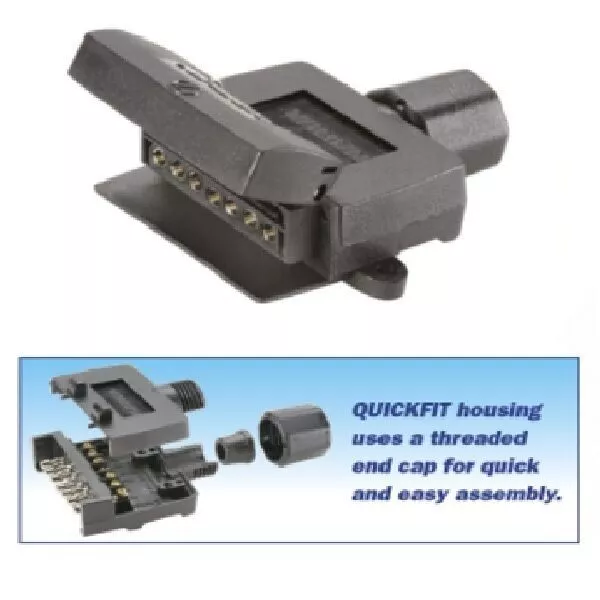 Narva 7 Pin Flat Trailer Male Plug & Female Socket Pair Quickfit Threaded End - Image 5