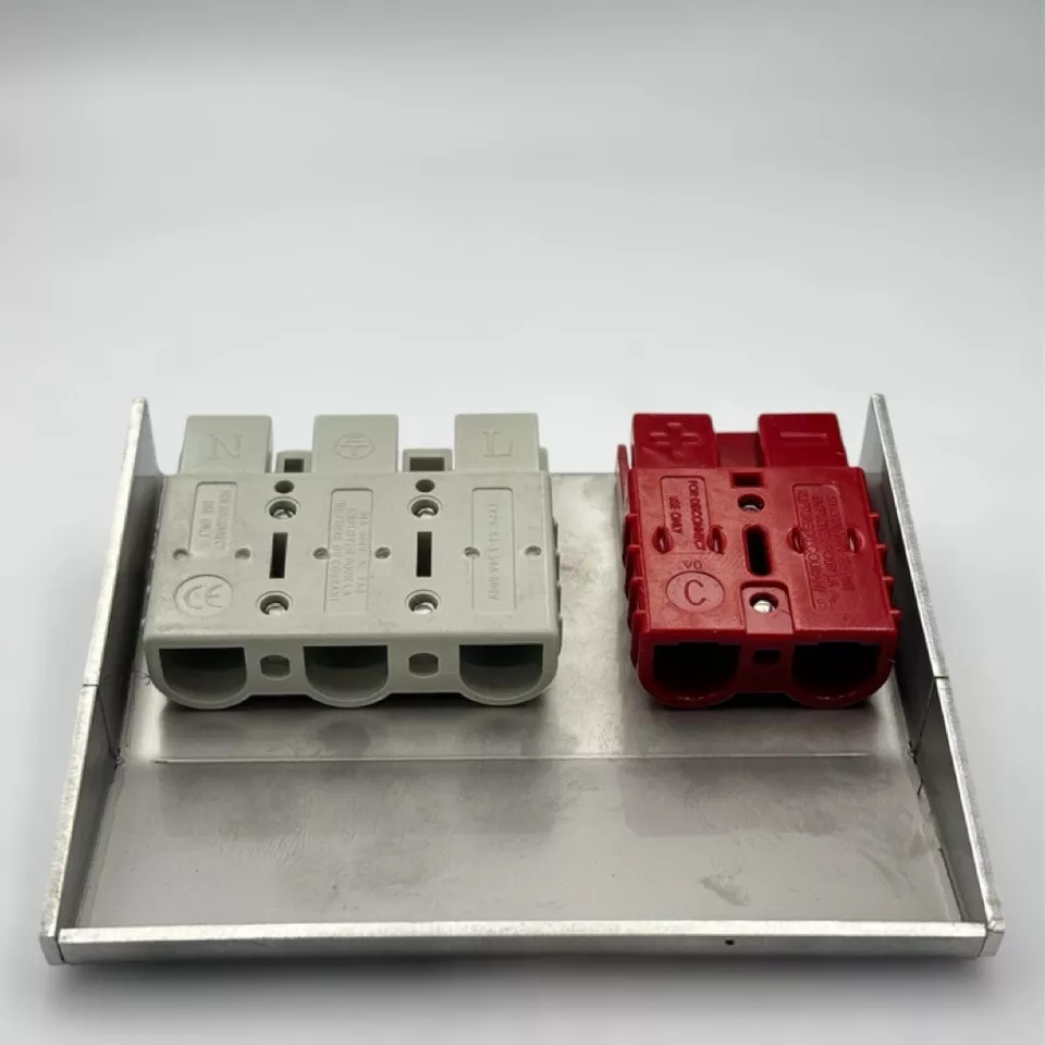 3 pin & 2 pin Red 50 Amp Anderson plug Surface Mount Cover Stainless steel - Image 3