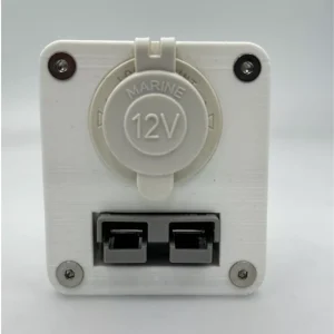 50 Amp Anderson Plug & CIG/ACC Socket Flush Mount Face Plate - White Marine - Image 3