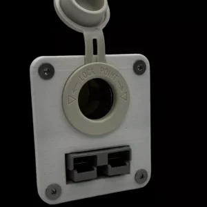 50 Amp Anderson Plug & CIG/ACC Socket Flush Mount Face Plate - White Marine