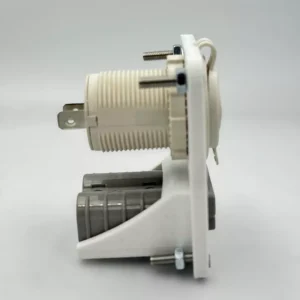 50 Amp Anderson Plug & CIG/ACC Socket Flush Mount Face Plate - White Marine - Image 4