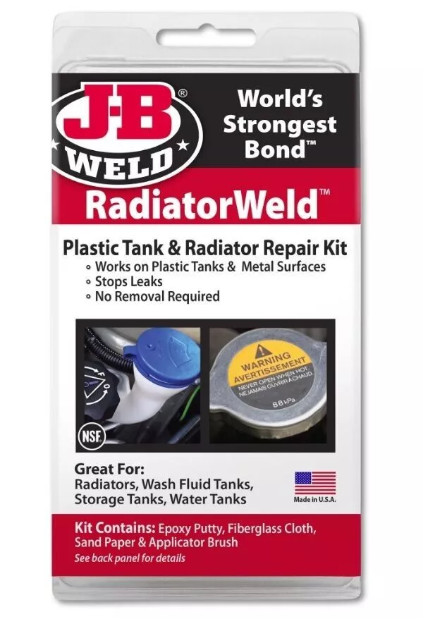JB Weld Plastic Tank & Metal Radiator Tank Repair Kit Water Fluid Tank Leaks