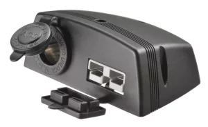 Narva 50Amp Anderson /Twin HDRV CIG/Acc Combo Surface Mount Cover Plate 81161BL