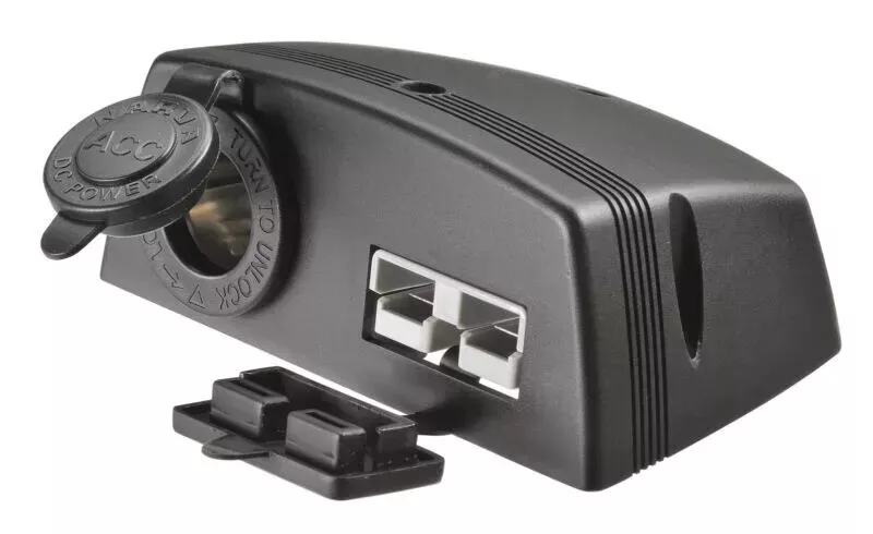 Narva 50Amp Anderson /Twin HDRV CIG/Acc Combo Surface Mount Cover Plate 81161BL