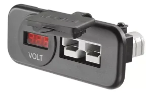 Narva Connector 50Amp Anderson & Volt Meter Twin HDRV Socket Flush Mount